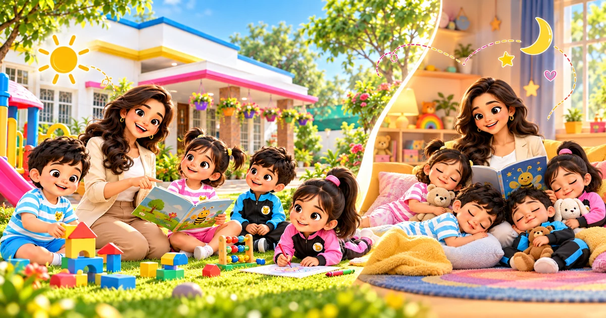 Kinderbee Editorial Article Illustration - Preschool + Daycare: When a Combined Early-Years Model Makes Business Sense on Franchise & Business Growth - Nordic Pedagogy Research