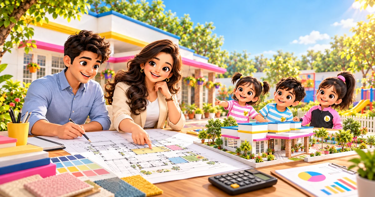 Kinderbee Editorial Article Illustration - A Financial Blueprint for Starting a Premium Preschool in India on Franchise & Business Growth - Nordic Pedagogy Research