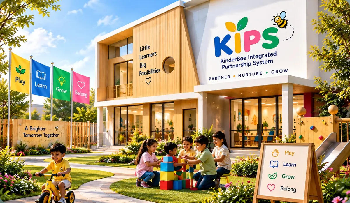 Children playing outside a Kinderbee partner preschool